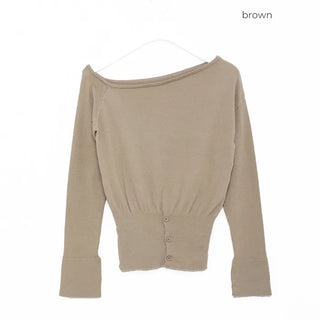 Slit Point Off-Shoulder Knit