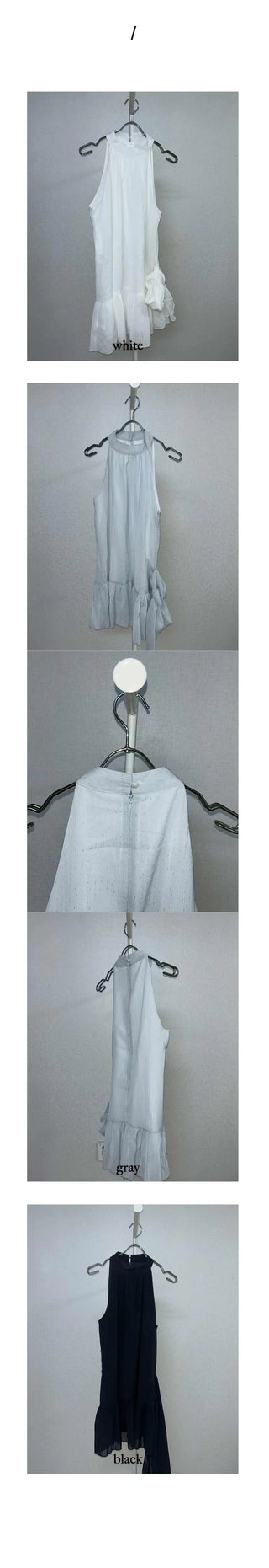 [3 colors] Halter Flare Mini Dress