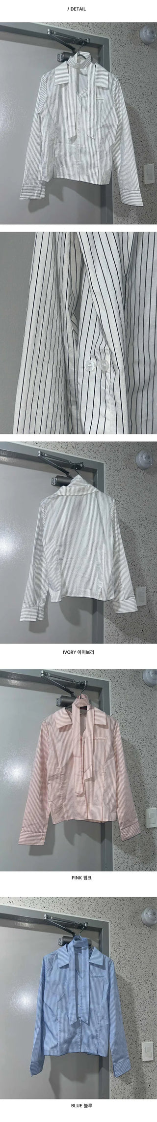 Striped muffler shirt