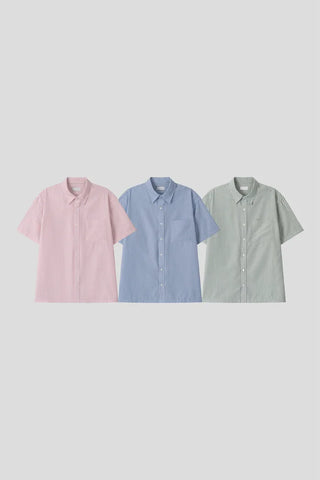 [3 colors] Striped short-sleeved shirt