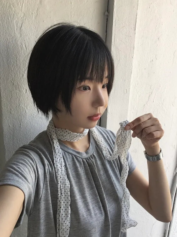 [2 colors] Mini polka dot scarf