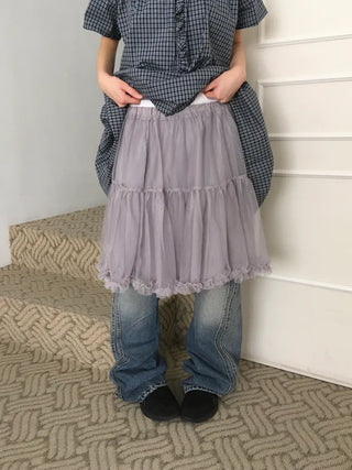 (3 colors) Tiered skirt