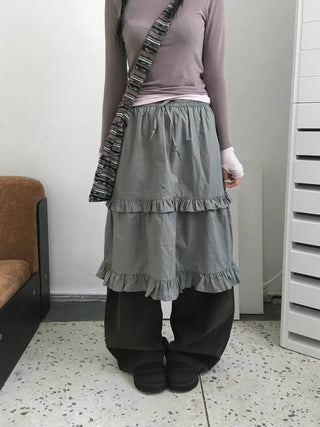 Cotton tiered skirt
