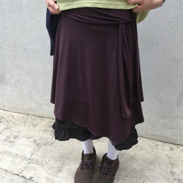 [3 colors] Drape Wrap Skirt