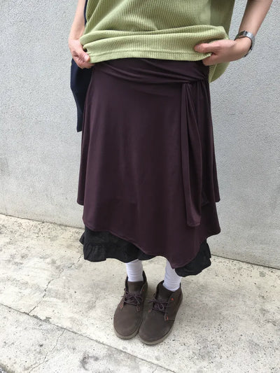 [3 colors] Drape Wrap Skirt