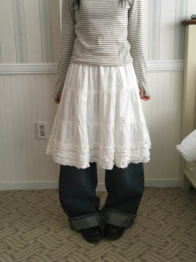(2 colors) Tiered skirt