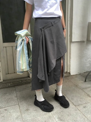 Layered Asymmetrical Long Skirt