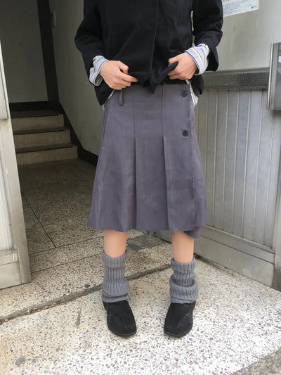 (2 colors) Vintage Pleated Skirt