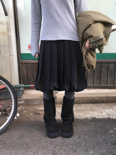 (2 colors) Pleated balloon skirt