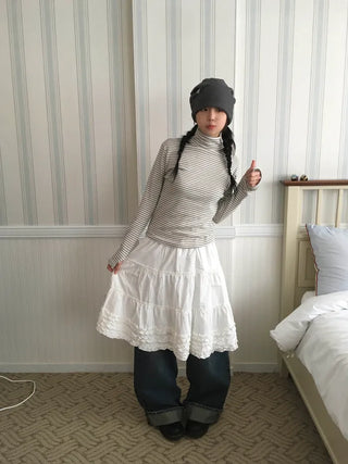 (2 colors) Tiered skirt