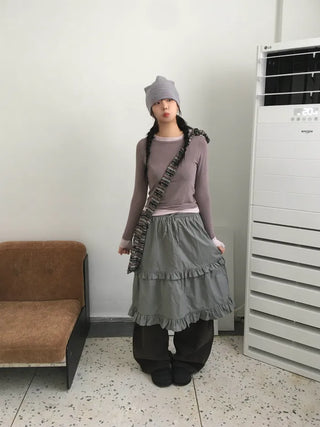 Cotton tiered skirt