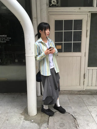 Layered Asymmetrical Long Skirt