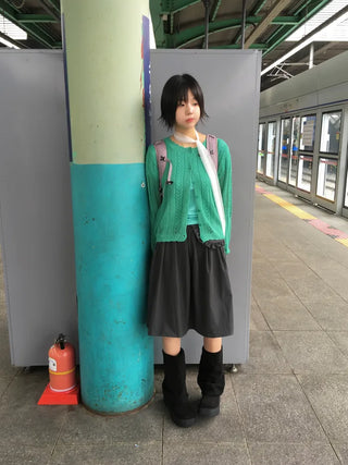 (3 colors) Nylon pouch pocket skirt