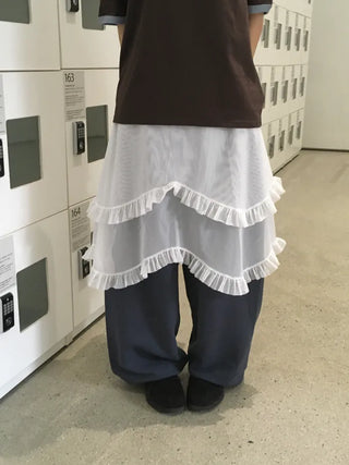 (4 colors) Sheer skirt