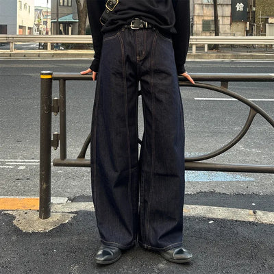 (Unisex) Semi-balloon non-washed denim