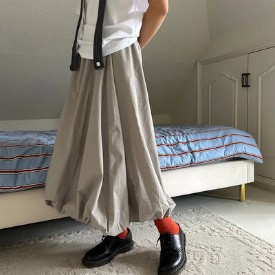 Pumpkin volume long skirt