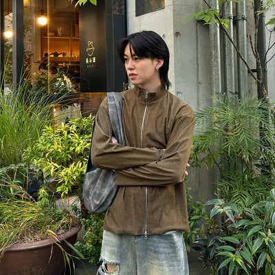 (Unisex) Autumn Rib Zip-Up