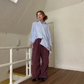 (Unisex) Washed Pintuck Wide Pants