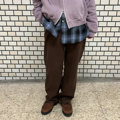 Cotton straight pants