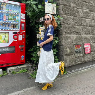 Tiered long skirt