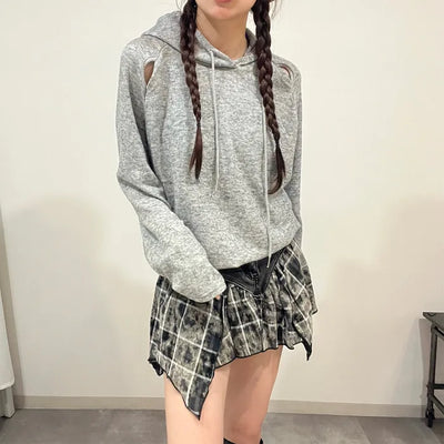 Slit Hooded T-shirt