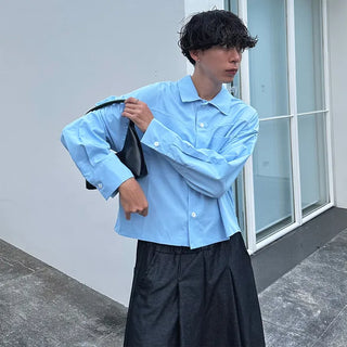 Minimalist cropped pocket shirt