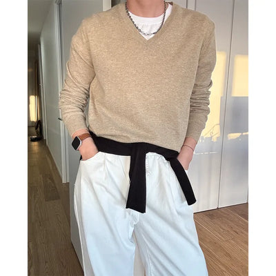 Simple V-neck knit