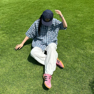 Checked half shirt