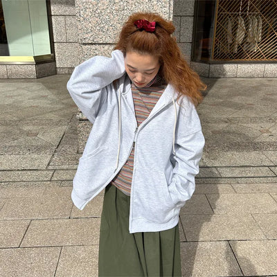 (Unisex) Cotton Hooded Zip-Up