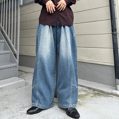 (Unisex) Pintuck Volume Side Pocket Denim