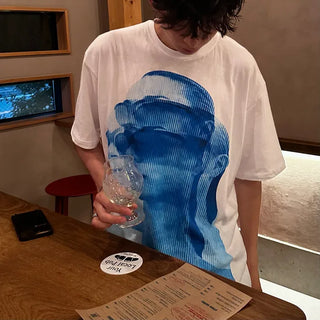 Silhouette print short-sleeved T-shirt