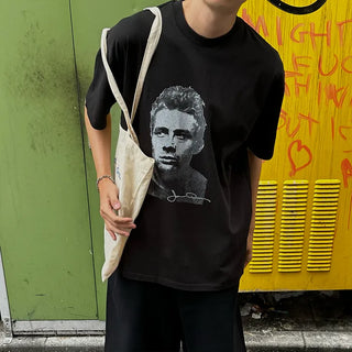 Digital print oversized short-sleeved T-shirt