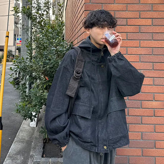 Hooded denim jacket