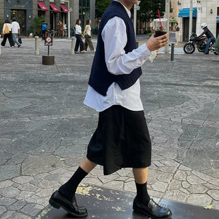 Elastic waist half slacks