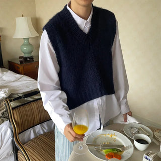 Asymmetrical Oversized Knit Vest