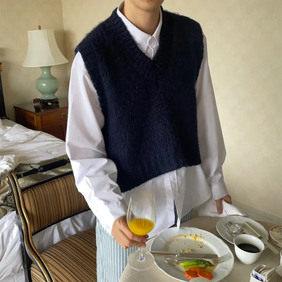 Asymmetrical Oversized Knit Vest
