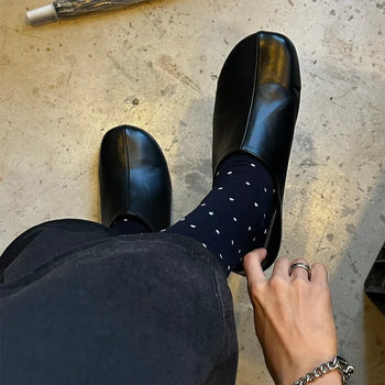 Faux leather loafers