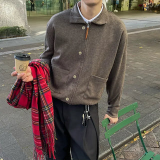 Colored zip-up cardigan