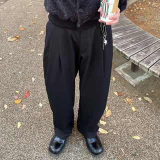 Two-pleat wide slacks