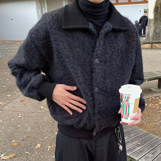 Boa High-Neck Cardigan