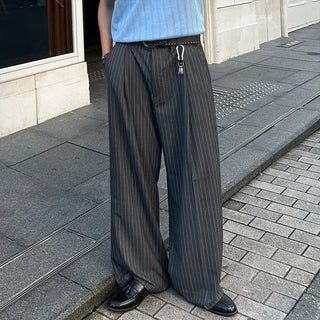 Striped wide slacks