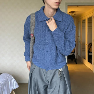 Boucle color knit cardigan