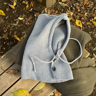 Button-up knit balaclava