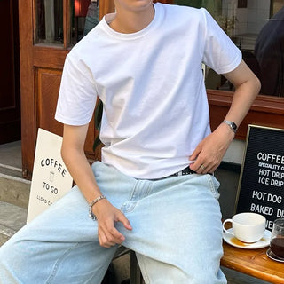 Casual plain short-sleeved T-shirt