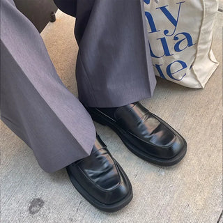 Square black loafers