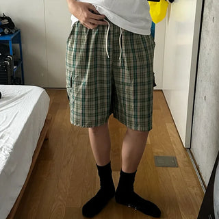 Tartan check cargo shorts