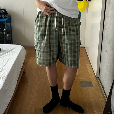 Tartan check cargo shorts
