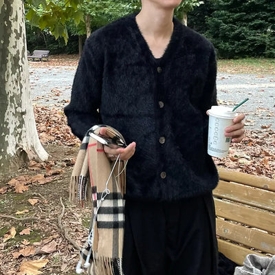 Boucle V-neck cardigan