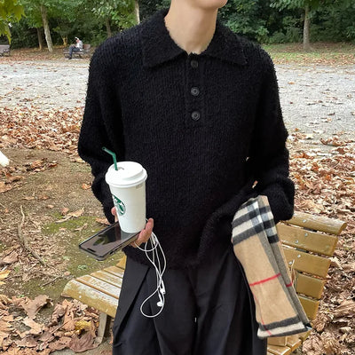 Oversized boucle color knit