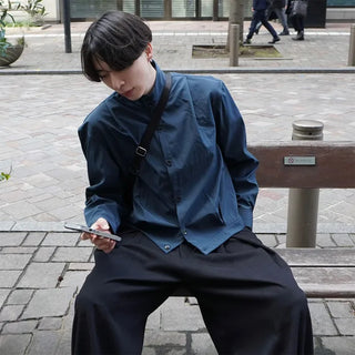 High-neck cropped blouson